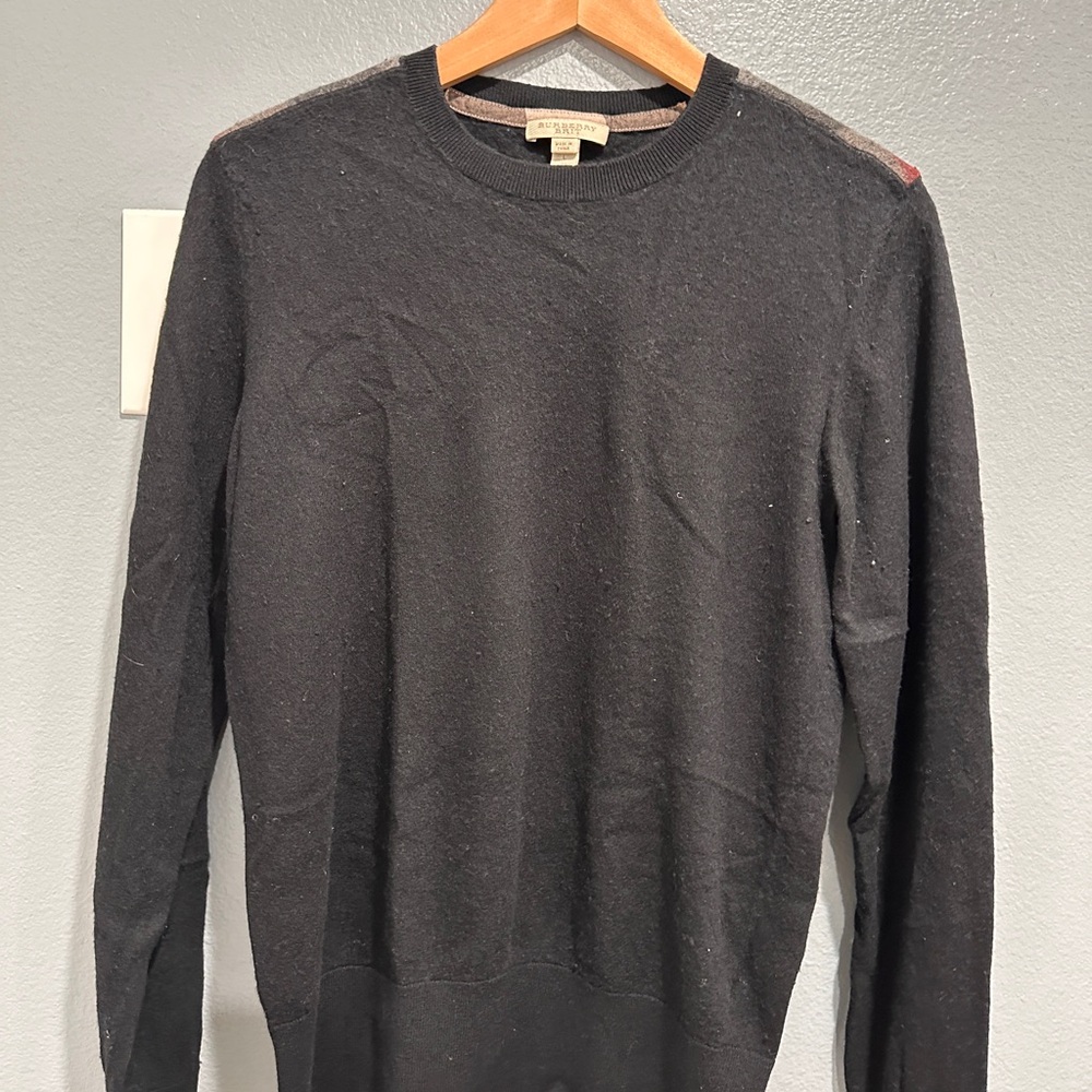 Burberry Black Crewneck Sweater Fine Knit